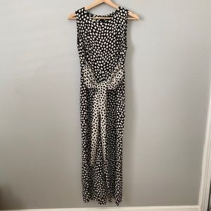 J. Crew polkadot silk jumpsuit with tie